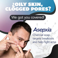 Asepxia salicylic acid bar soap lather closeup demonstrates deep cleansing.