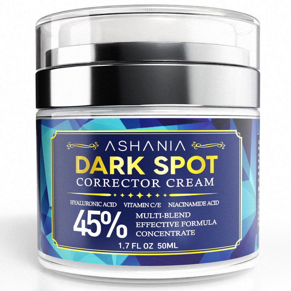 Ashania Dark Spot Corrector jar shows a smooth, lightweight cream for daily brightening.