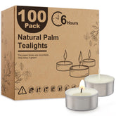 Ashlux tea lights in white candles provide elegant ambient glow for any decor.