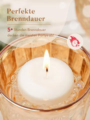 Ashlux unscented floating candle burns smokeless for calm ambiance.