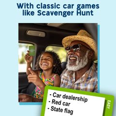 ASM GAMES family playing in car, bonding during a lively road trip.