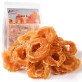 ASMPET chicken jerky dog treats in a resealable pouch for easy portability.
