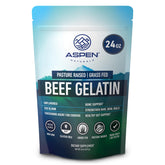Aspen Naturals beef gelatin powder in a 24 oz jar for versatile cooking.