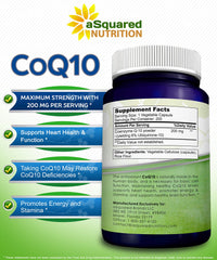 Capsules being poured from aSquared Nutrition CoQ10 bottle for daily use