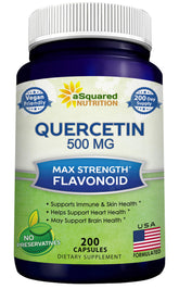 aSquared Nutrition Quercetin 500mg bottle with label offers antioxidant support