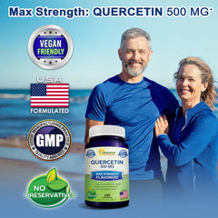aSquared Nutrition Quercetin 500mg label highlights quality and USA-made production