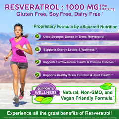 aSquared Nutrition resveratrol capsules pouring shows 90-day supply and convenience