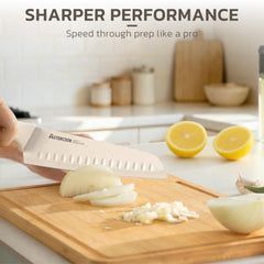 Astercook 8-inch serrated bread knife cleanly slices crusts