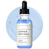 Asterwood Copper Peptides Serum bottle close-up for hydrated, radiant skin.