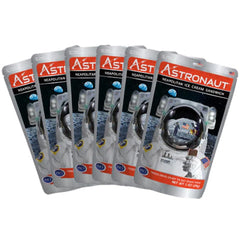 Astronaut Neapolitan Ice Cream Sandwich close-up; ideal travel snack and nostalgic treat.