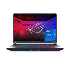 ASUS ROG Strix G16 lid with logo for premium gaming build.