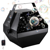 ATDAWN bubble machine front view with 1L tank for nonstop fun.