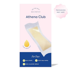 Athena Club wax strips being applied along hair growth for even removal.