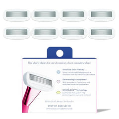 Serum-infused blades with shea butter for moisturized skin