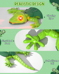 ATHLERIA gecko with glowing LED eyes for enhanced nighttime play