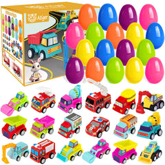 Atiger Easter egg fillers with toy inside collection; engaging construction vehicle surprises for kids.
