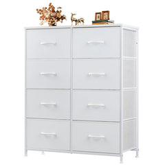 Atilioo dresser with eight drawers for organized bedroom storage.