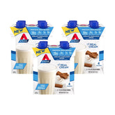 Atkins Creamy Cinnamon Swirl bottle, convenient high-protein shake for breakfast on the go