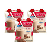 Atkins Meal Size Creamy Chocolate Shake bottle shows 23 g protein per serving for off the desk nutrition.