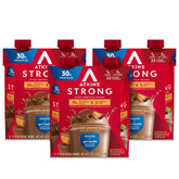 Atkins Strong shake front-pack view showing a convenient keto-friendly protein option for busy mornings.