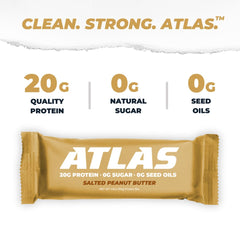 Atlas Real Food Protein Bar dense bite texture closeup