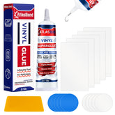 ATLASBOND air mattress patch kit bottle close-up showing precise glue tip for quick repairs