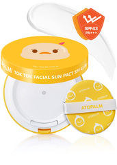 ATOPALM Tok Tok Sun Pact packaging front in bright colors for quick outdoor protection.