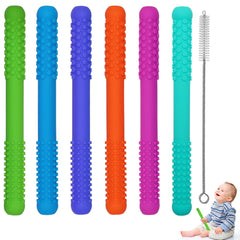 Atsky hollow teether tube Style A in soft silicone for gentle gum relief