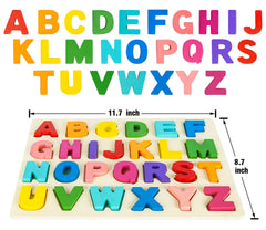 Attmu wooden letters are thick for easy grasp and placement.