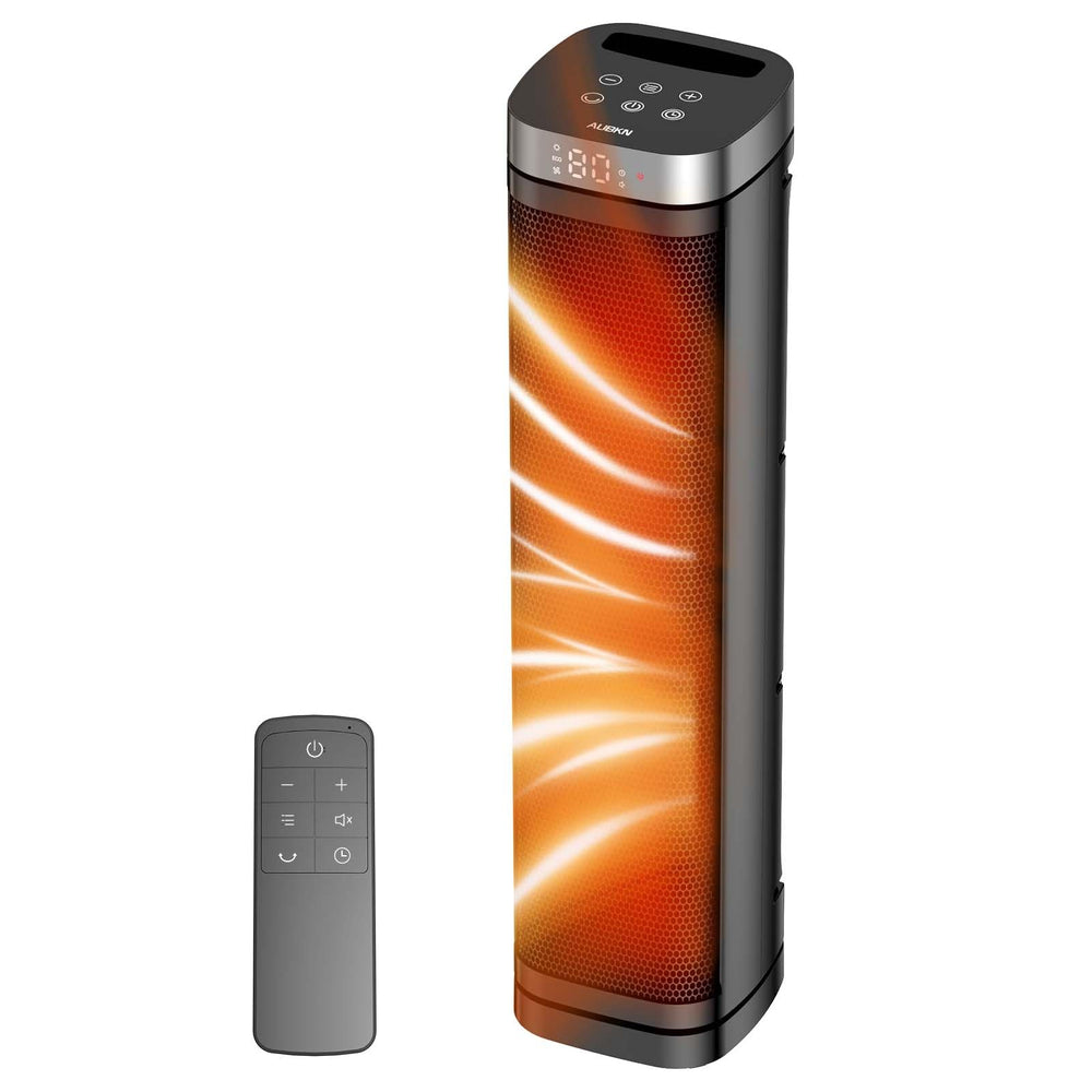 AUBKN portable space heater front view showing compact design and quick warmth
