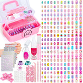 Audab 480-pcs kids nails kit with glue set for creative at-home manicures.