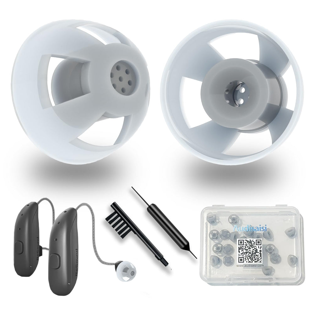 Audisaisi GN-Resound open dome 8mm provides natural sound with vented design for clearer conversations.