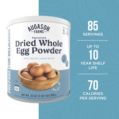 Mixing Augason Farms egg powder for baking and cooking preparation