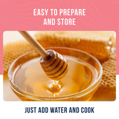 Augason Farms dry-powder honey-sugar mix as sugar substitute in recipes.