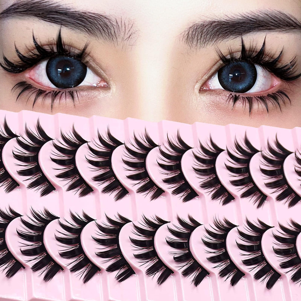 AUGENLI manga lashes 16mm spiky for cosplay drama and bold eyes