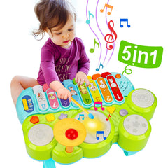 AugToy 3-in-1 piano with flashing lights sparks curiosity and sound awareness