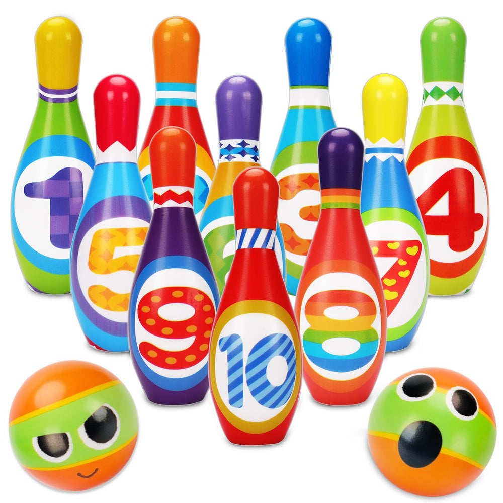 AugToy bowling pins with numbers 1-10 for counting practice