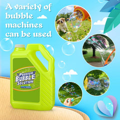Aujazyble ready-to-use bubble solution; no pre-mixing required.