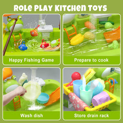 Aukful ABS sink with smooth edges supports safe indoor play