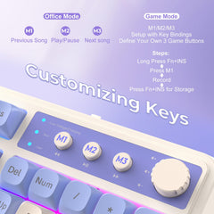 AULA 99-Key Keyboard offers full-key programmable shortcuts for efficiency.