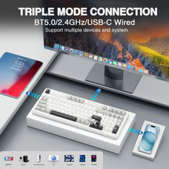 AULA F99 pre-lubed linear switches deliver smooth, fast keystrokes.