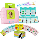 Aullsaty toddler flash cards with cat reader engage kids with colorful visuals for early learning.