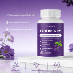 Aultink Elvera elderberry capsules close up highlighting convenient daily wellness