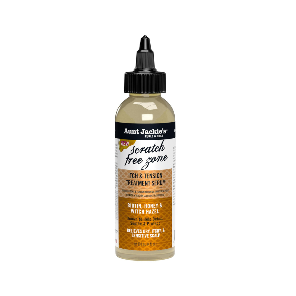 Aunt Jackie's Braid + Twist Serum bottle for protective styles provides soothing scalp care