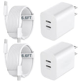 Auorld 20W dual-port charger block with USB-C for fast, simultaneous charging.
