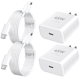 Auorld iPhone charger front view, 45W block for fast charging.