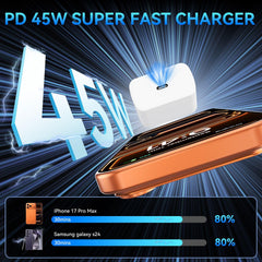 Auorld iPhone charger side view, slim design for desks.