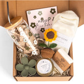 AUOVKOCA birthday gift basket with vibrant sunflowers, ready to delight the recipient