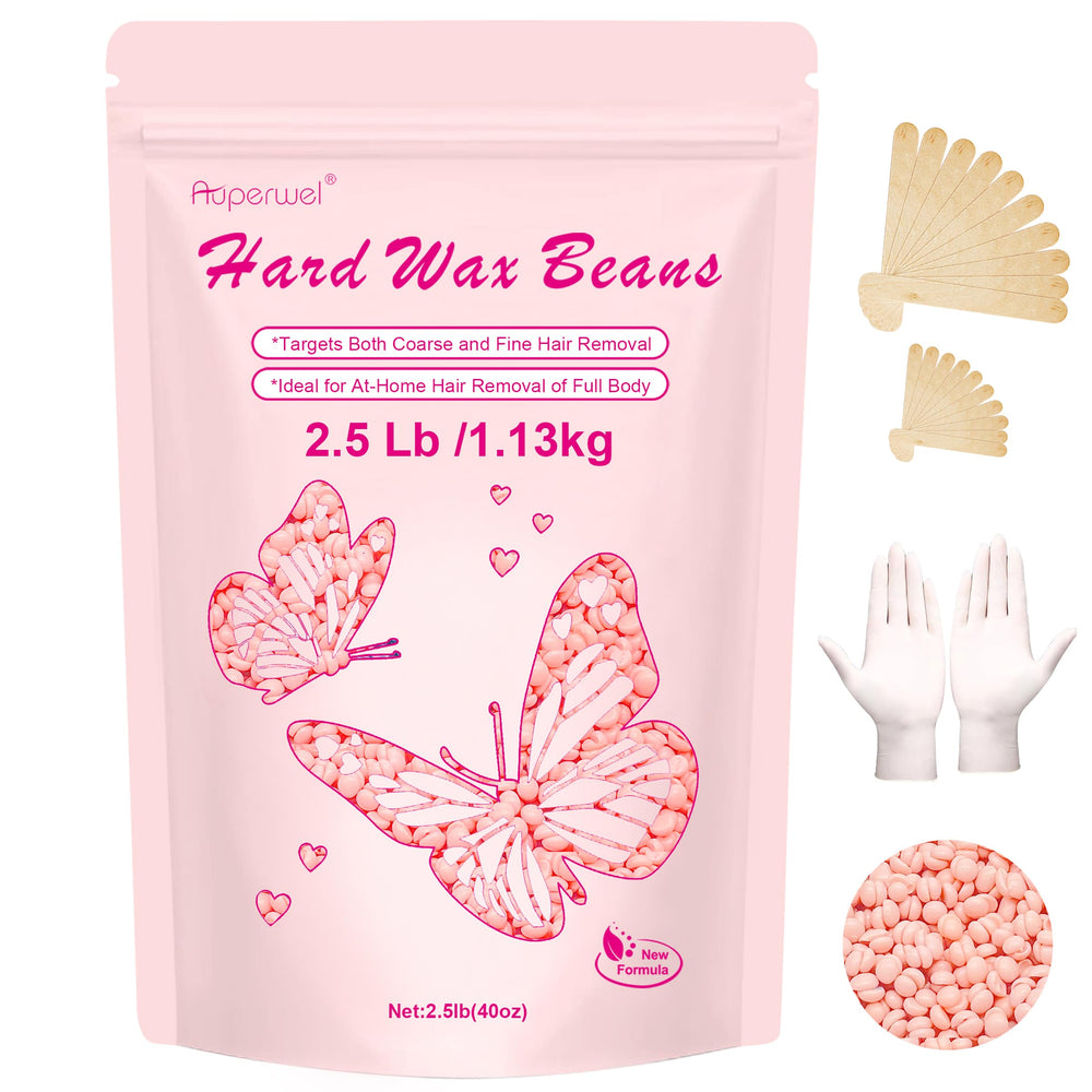 Auperwel rose wax beads jar for easy at-home waxing with smooth results
