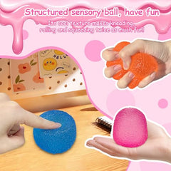 AuraGlaze blue squishy fidget ball helps stay focused.